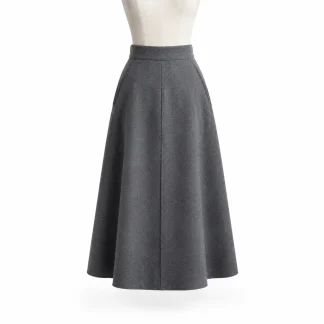 Clarisse Wool A-Line Midi Skirt