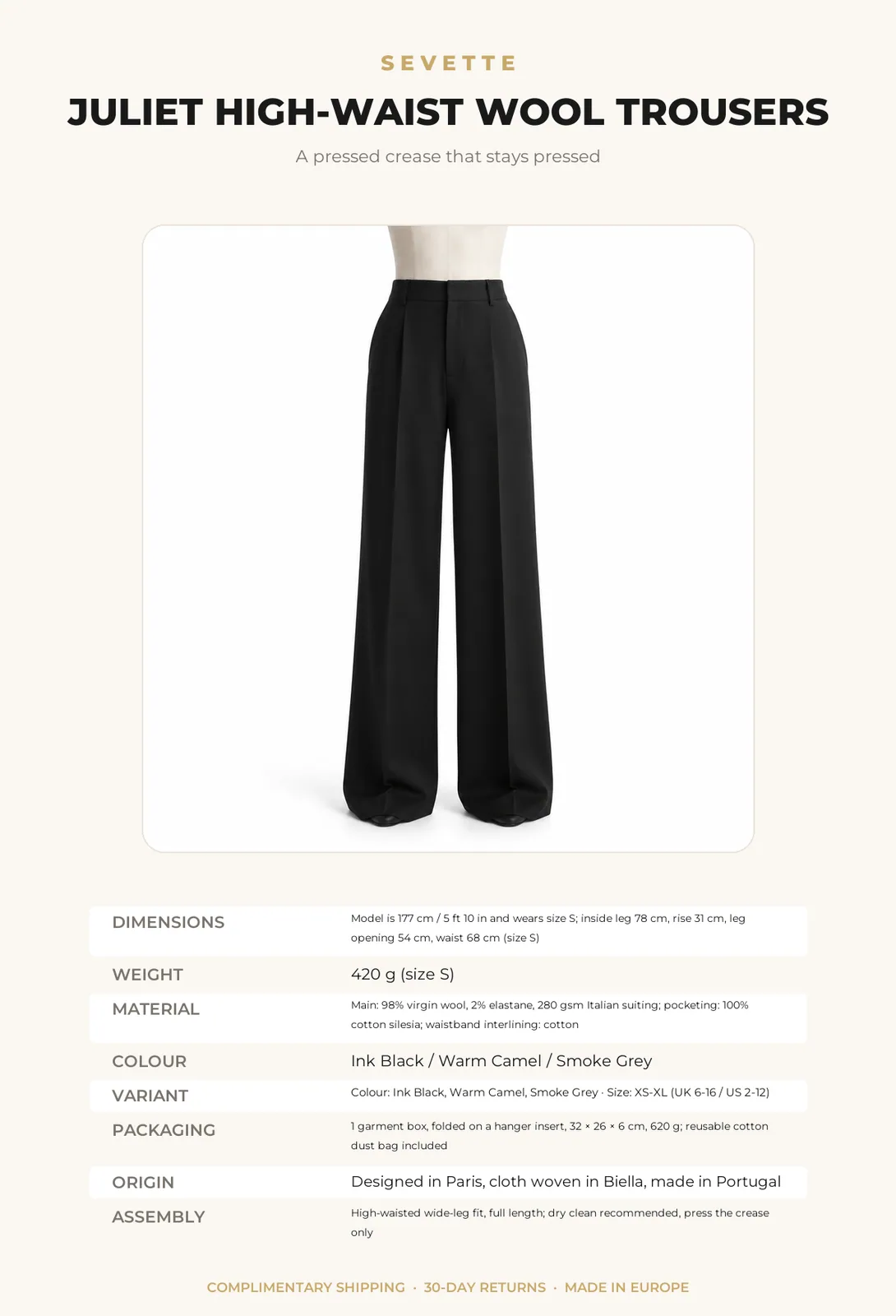 Juliet High-Waist Wool Trousers - Image 9