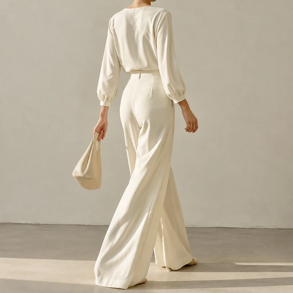 Lea Silk Wide-Leg Trousers - Image 7
