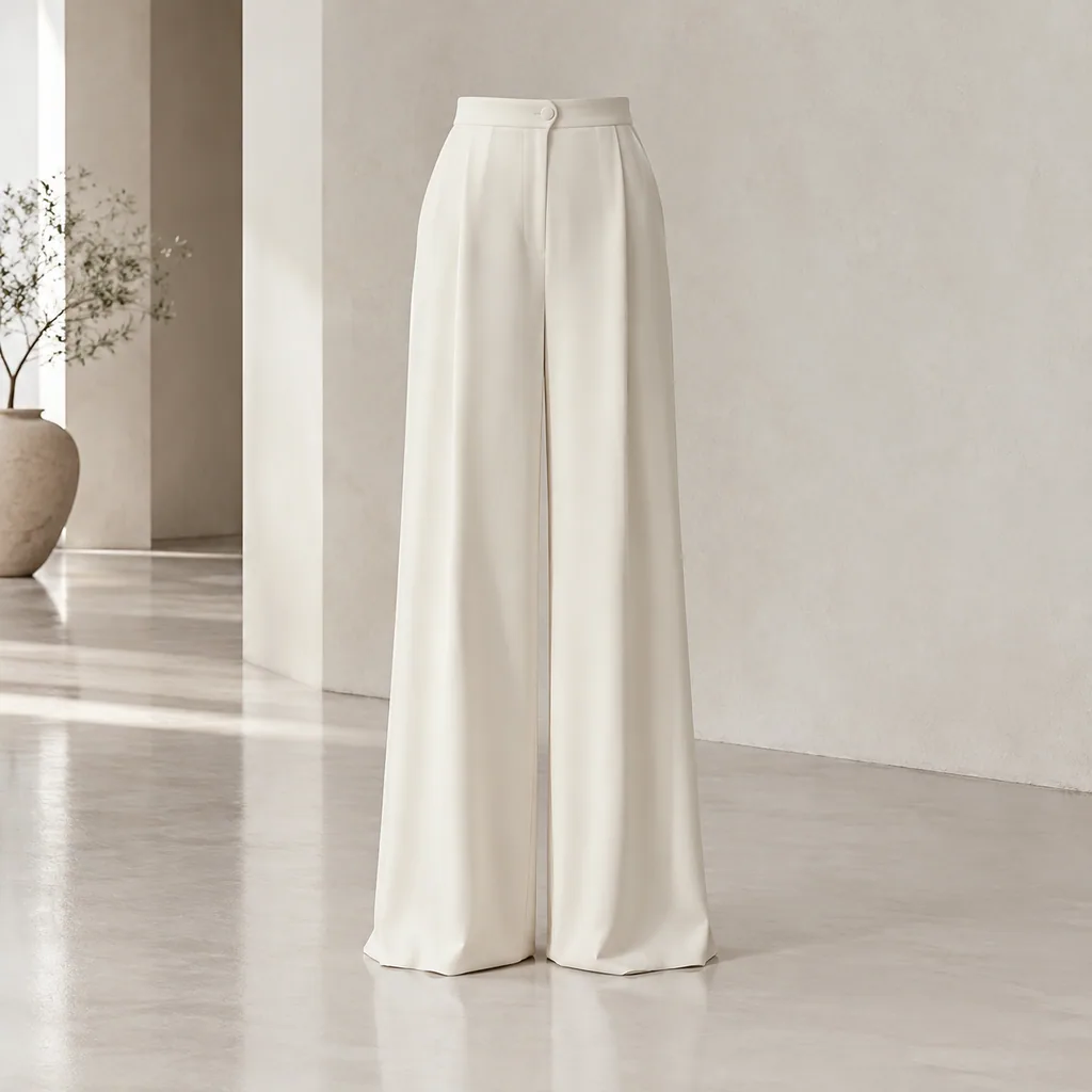 Lea Silk Wide-Leg Trousers - Image 6