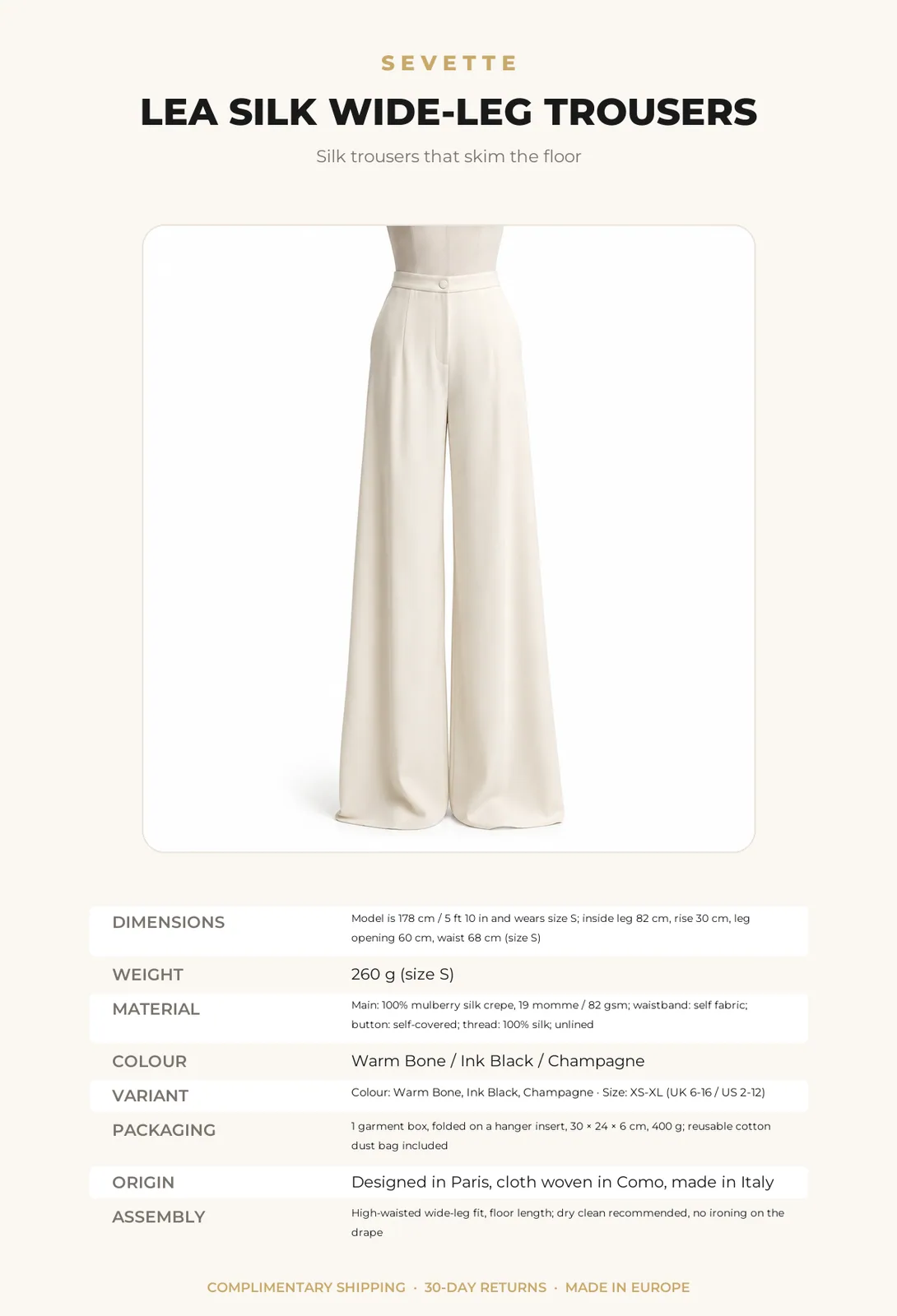 Lea Silk Wide-Leg Trousers - Image 9