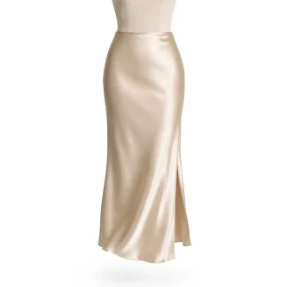 Lilas Silk Bias Slip Skirt