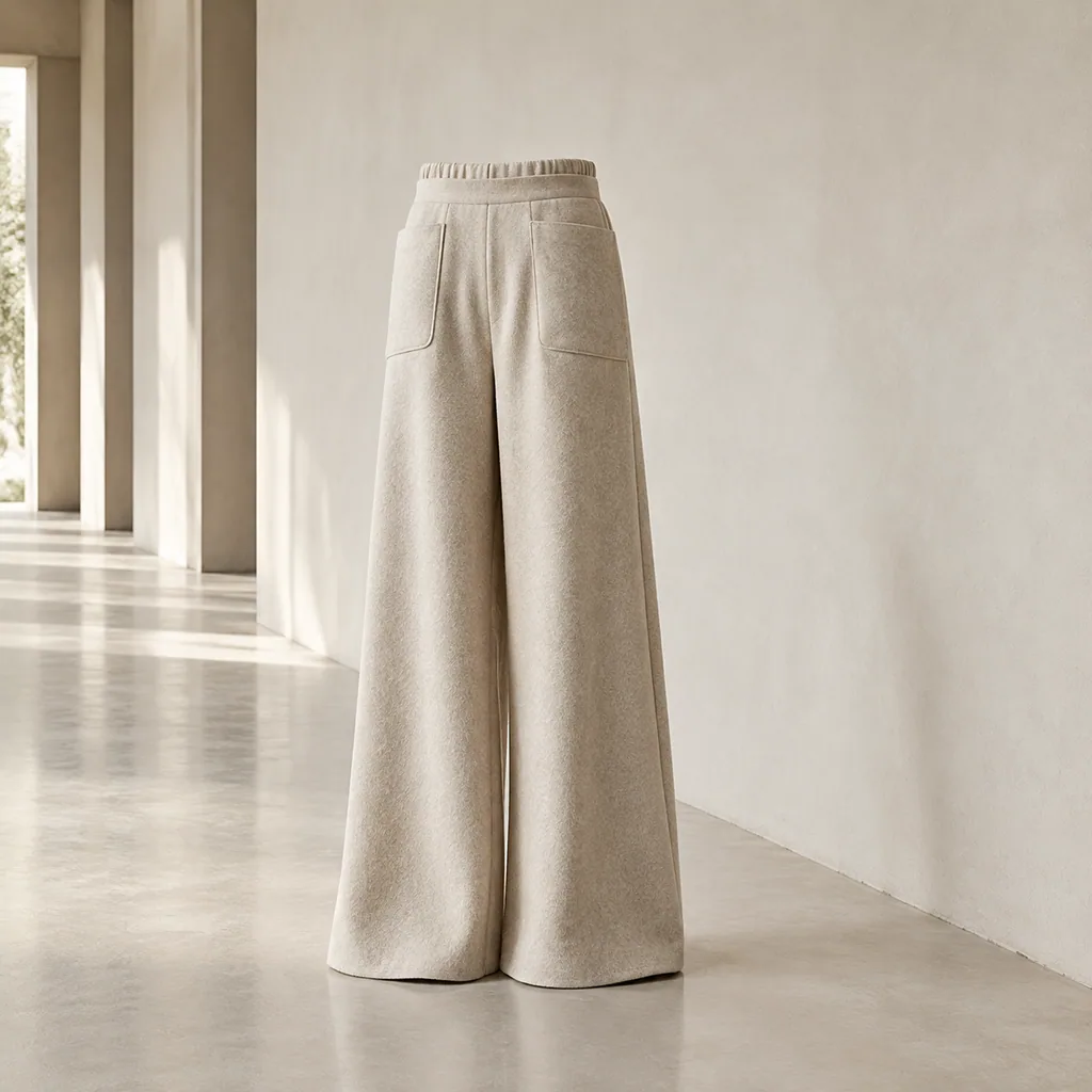 Nadia Double-Faced Wide-Leg Trousers - Image 6