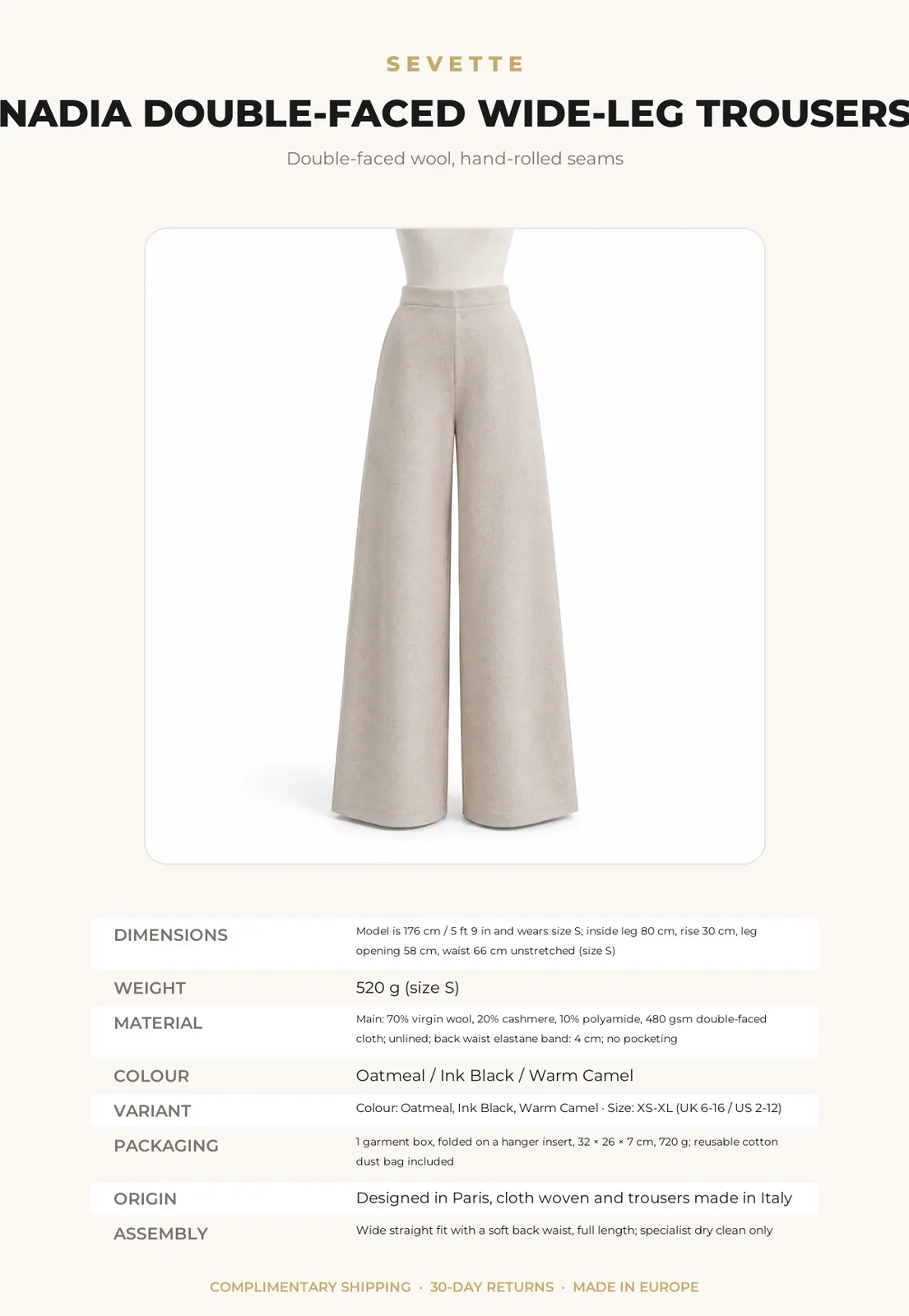 Nadia Double-Faced Wide-Leg Trousers - Image 9