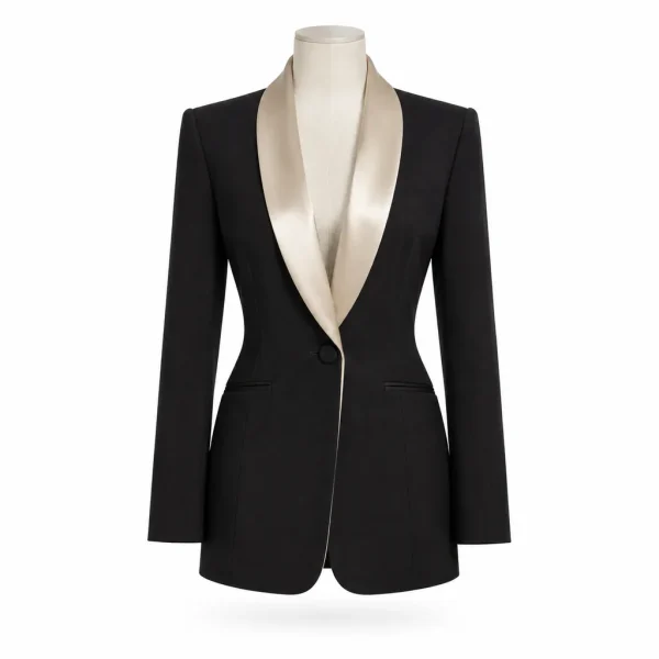 Noor Silk-Lapel Tuxedo Blazer