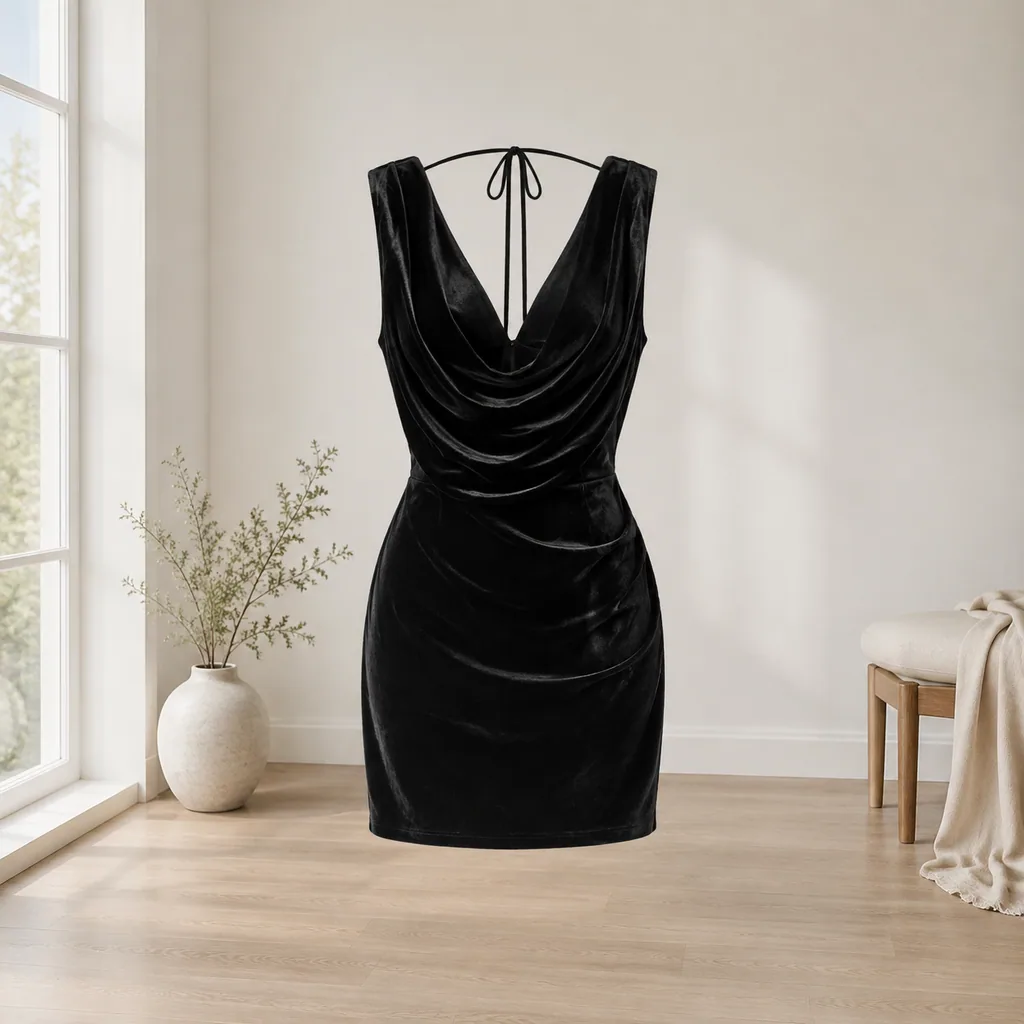 Verona Silk-Velvet Cocktail Dress - Image 6