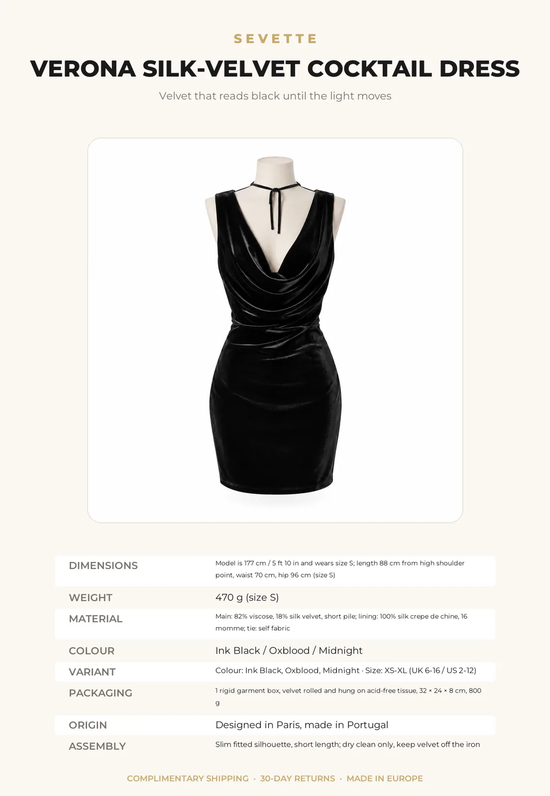 Verona Silk-Velvet Cocktail Dress - Image 9